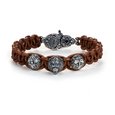 Braided bracelet "Lion & lilly" brown leather