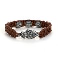 Braided bracelet "Lion & lilly" brown leather