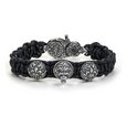 Braided bracelet "Lion & lilly" black leather