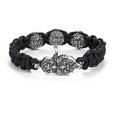 Braided bracelet "Lion & lilly" black leather