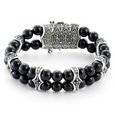 Dual bracelet "Skull lock" with skull closure and agate