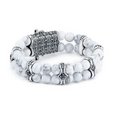 Dual bracelet "Skull lock" with skull closure and magnesite