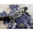 Bracelet "Skull & tattoo machine" with agate with a "snake" lock 