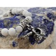 Bracelet "Skull & tattoo machine" with magnesite with a "carabiner" lock